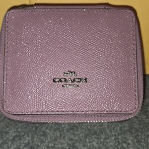 Coach Pebbled Leather Lilac Jewelry Box F15151